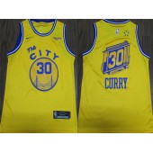 Golden State Warriors #30 Stephen Curry Bright Yellow City Edition Nike Swingman Jersey