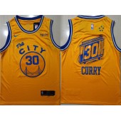 Golden State Warriors #30 Stephen Curry Yellow City Edition Nike Swingman Jersey