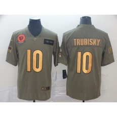 Chicago Bears #10 Mitchell Trubisky 2019 Olive Gold Salute To Service Limited Nike NFL Men Jersey