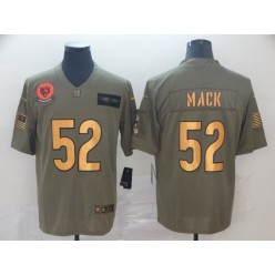 Chicago Bears #52 Khalil Mack 2019 Olive Gold Salute To Service Limited Nike NFL Men Jersey