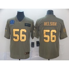 Indianapolis Colts #56 Quenton Nelson 2019 Olive Gold Salute To Service Limited Nike NFL Men Jersey