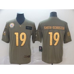 Pittsburgh Steelers #19 JuJu Smith Schuster 2019 Olive Gold Salute To Service Limited Nike NFL Men Jersey