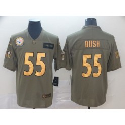 Pittsburgh Steelers #55 Devin Bush 2019 Olive Gold Salute To Service Limited Nike NFL Men Jersey