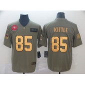 San Francisco 49ers #85 George Kittle 2019 Olive Gold Salute To Service Limited Nike NFL Men Jersey