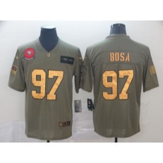 San Francisco 49ers #97 Nick Bosa 2019 Olive Gold Salute To Service Limited Nike NFL Men Jersey