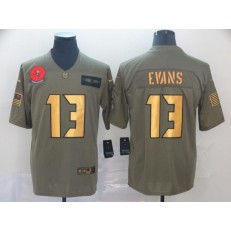 Tampa Bay Buccaneers #13 Mike Evans 2019 Olive Gold Salute To Service Limited Nike NFL Men Jersey