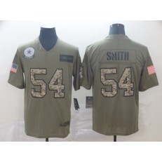 Dallas Cowboys #54 Jaylon Smith 2019 Olive Camo Salute To Service Limited Nike NFL Men Jersey