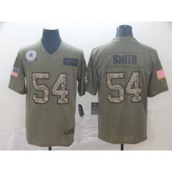 Dallas Cowboys #54 Jaylon Smith 2019 Olive Camo Salute To Service Limited Nike NFL Men Jersey