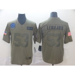 Indianapolis Colts #53 Darius Leonard 2019 Olive Salute To Service Limited Nike NFL Men Jersey