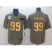 Los Angeles Rams #99 Aaron Donald 2019 Olive Gold Salute To Service Limited Nike NFL Men Jersey