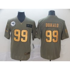Los Angeles Rams #99 Aaron Donald 2019 Olive Gold Salute To Service Limited Nike NFL Men Jersey