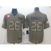 New York Giants #26 Saquon Barkley 2019 Olive Camo Salute To Service Limited Nike NFL Men Jersey