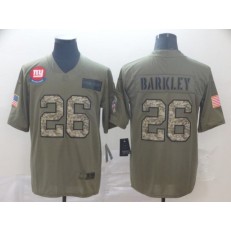 New York Giants #26 Saquon Barkley 2019 Olive Camo Salute To Service Limited Nike NFL Men Jersey