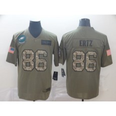 Philadelphia Eagles #86 Zach Ertz 2019 Olive Camo Salute To Service Limited Nike NFL Men Jersey