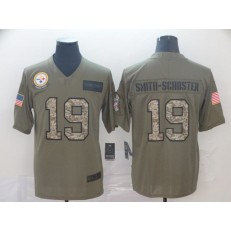 Pittsburgh Steelers #19 JuJu Smith-Schuster 2019 Olive Camo Salute To Service Limited Nike NFL Men Jersey
