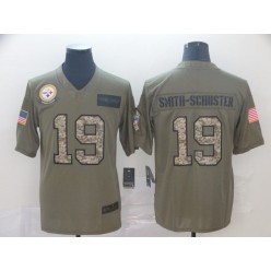 Pittsburgh Steelers #19 JuJu Smith-Schuster 2019 Olive Camo Salute To Service Limited Nike NFL Men Jersey