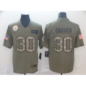 Pittsburgh Steelers #30 James Conner 2019 Olive Camo Salute To Service Limited Nike NFL Men Jersey