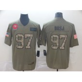 San Francisco 49ers #97 Nick Bosa 2019 Olive Camo Salute To Service Limited Nike NFL Men Jersey