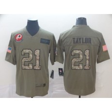 Washington Redskins #21 Sean Taylor 2019 Olive Camo Gold Salute To Service Limited Nike NFL Men Jersey