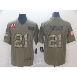 Washington Redskins #21 Sean Taylor 2019 Olive Camo Gold Salute To Service Limited Nike NFL Men Jersey