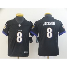 Youth Nike Baltimore Ravens #8 Lamar Jackson Black Vapor Untouchable Limited Jersey