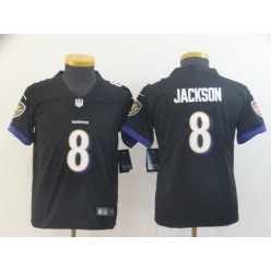 Youth Nike Baltimore Ravens #8 Lamar Jackson Black Vapor Untouchable Limited Jersey