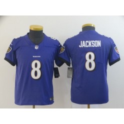 Youth Nike Baltimore Ravens #8 Lamar Jackson Purple Vapor Untouchable Limited Jersey