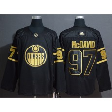 Edmonton Oilers #97 Connor McDavid Black Gold Adidas Jersey