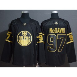 Edmonton Oilers #97 Connor McDavid Black Gold Adidas Jersey