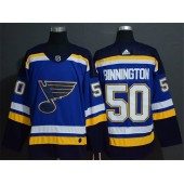 St.Louis Blues #50 Jordan Binnington Blue Adidas Jersey