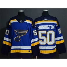 St.Louis Blues #50 Jordan Binnington Blue Adidas Jersey