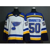 St.Louis Blues #50 Jordan Binnington White Adidas Jersey