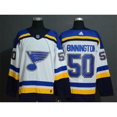 St.Louis Blues #50 Jordan Binnington White Adidas Jersey