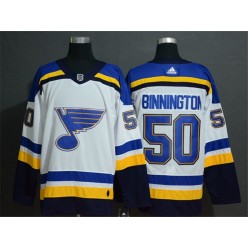 St.Louis Blues #50 Jordan Binnington White Adidas Jersey