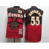 Atlanta Hawks #55 Dikembe Mutombo Red Hardwood Classics Jersey