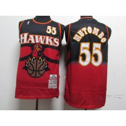 Atlanta Hawks #55 Dikembe Mutombo Red Hardwood Classics Jersey