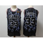 Chicago Bulls #33 Scottie Pippen Black Hardwood Classics Lightning Limited Edition Jersey