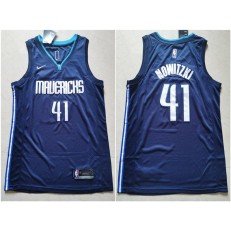 Dallas Mavericks #41 Dirk Nowitzki Navy Nike Swingman Jersey