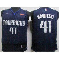 Dallas Mavericks #41 Dirk Nowitzki Navy Nike Swingman Jerseys