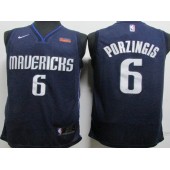 Dallas Mavericks #6 Kristaps Porzingis Navy Nike Swingman Jersey