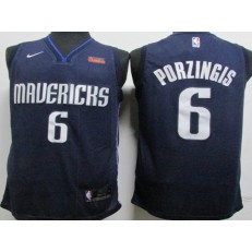 Dallas Mavericks #6 Kristaps Porzingis Navy Nike Swingman Jersey