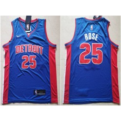 Detroit Pistons #25 Derrick Rose Blue Nike Swingman Jersey