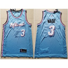 Miami Heat #3 Dwyane Wade Light Blue Nike City Edition Swingman Jersey