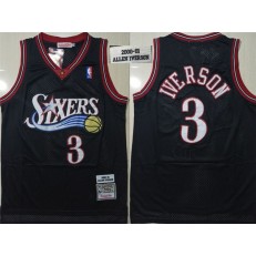 Philadelphia 76ers #3 Allen Iverson Black 2000-01 Hardwood Classics Jersey