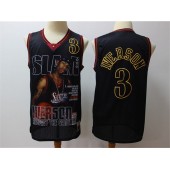 Philadelphia 76ers #3 Allen Iverson Black Hardwood Classics Limited Edition Jersey