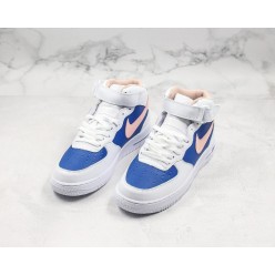NIKE AIR FORCE 1 MID WHITE BLUE PINK CD6870-404