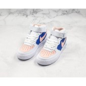 NIKE WMNS AIR FORCE 1 MID WHITE PINK BLUE 315186-001