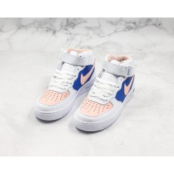 NIKE WMNS AIR FORCE 1 MID WHITE PINK BLUE 315186-001