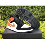AIR JORDAN 1 MID BLACK WHITE STARFISH ORANGE 554724-058