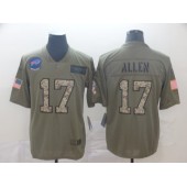 Buffalo Bills #17 Josh Allen 2019 Olive Camo Salute To Service Limited Nike NFL Men Jersey